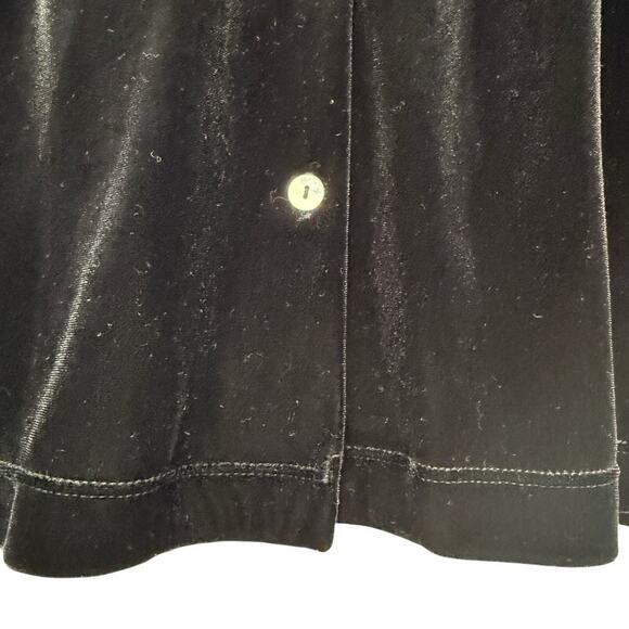 90s Style Velvet Blouse Size 10 Black Button Down - Picture 9 of 11